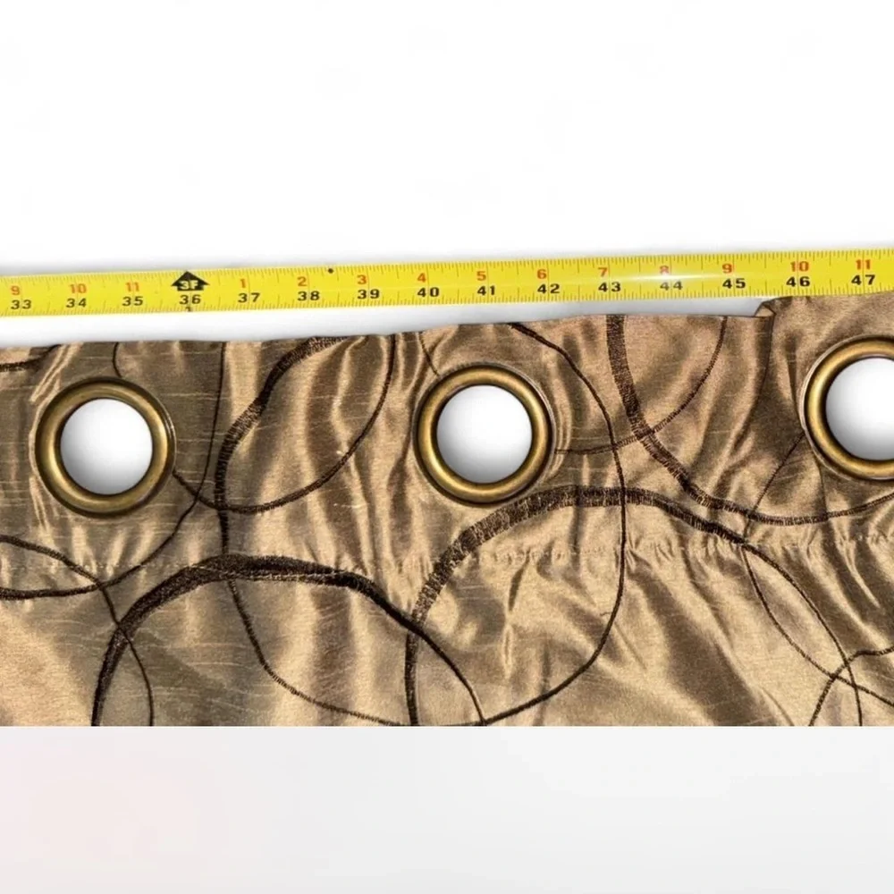 ✨ Metallic Bronze Circle Pattern Curtains (Set of 2 Panels)